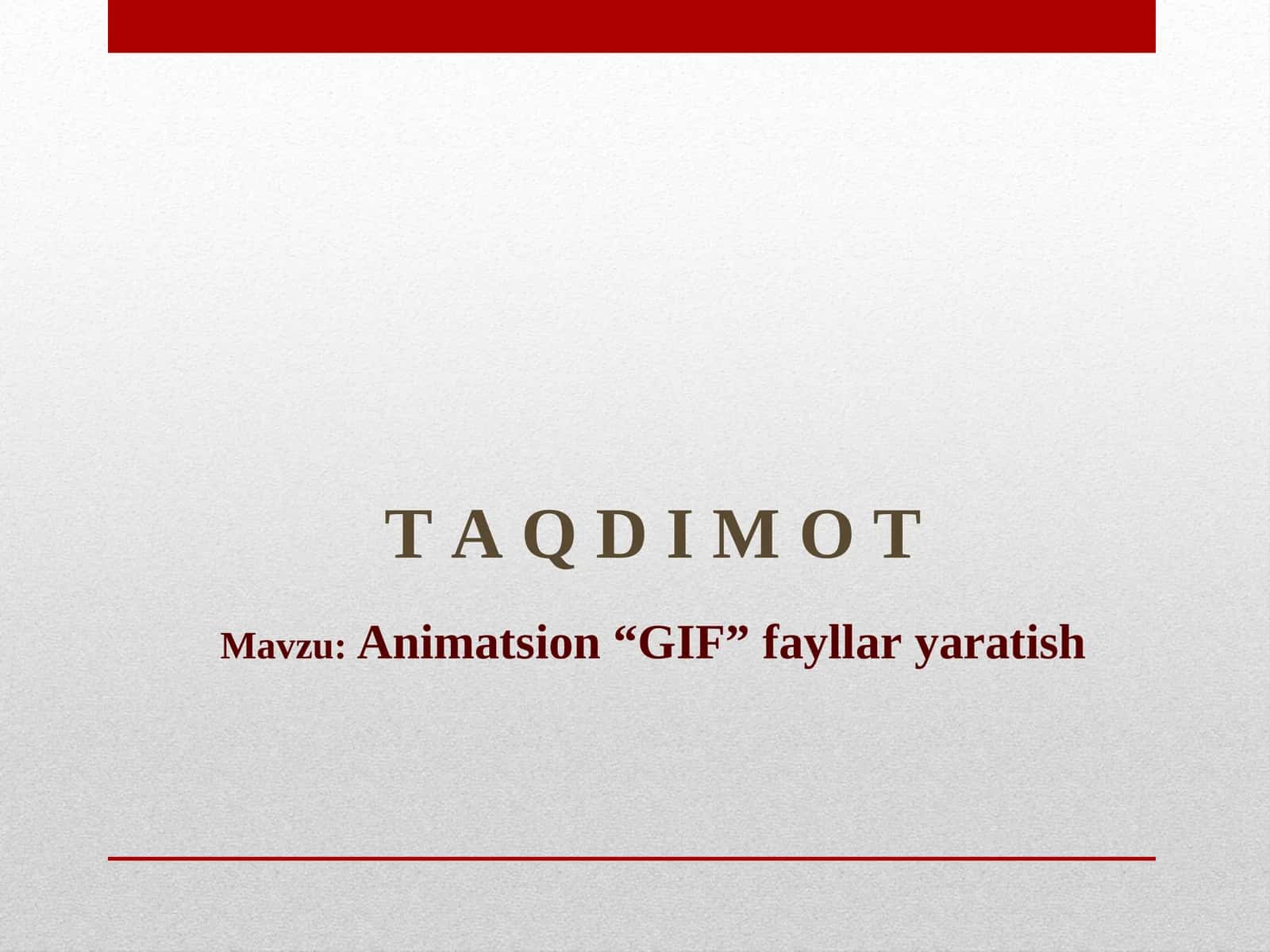 Animatsion “GIF” fayllar yaratish