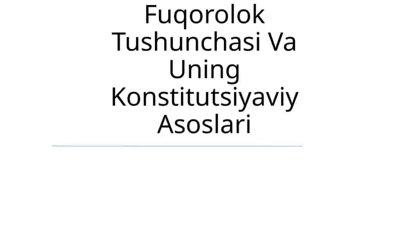 Fuqorolok Tushunchasi Va Uning Konstitutsiyaviy Asoslari