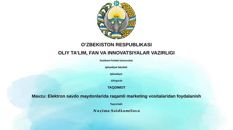 Elektron savdo maydonlarida raqamli marketing vositalaridan foydalanish