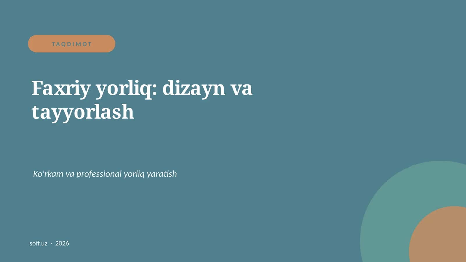 Faxriy yorliq: dizayn va tayyorlash