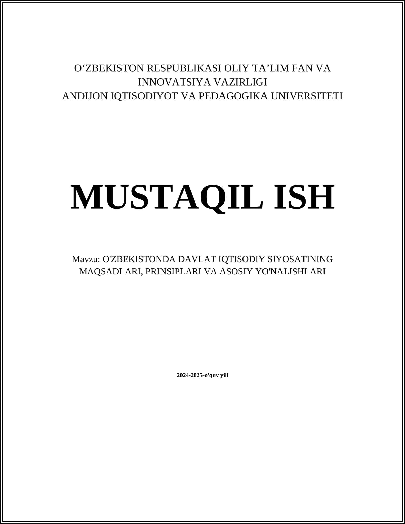 O'zbekistonda Iqtisodiy O'sish Strategiyalari
