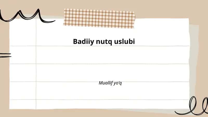 Badiiy nutq uslubi