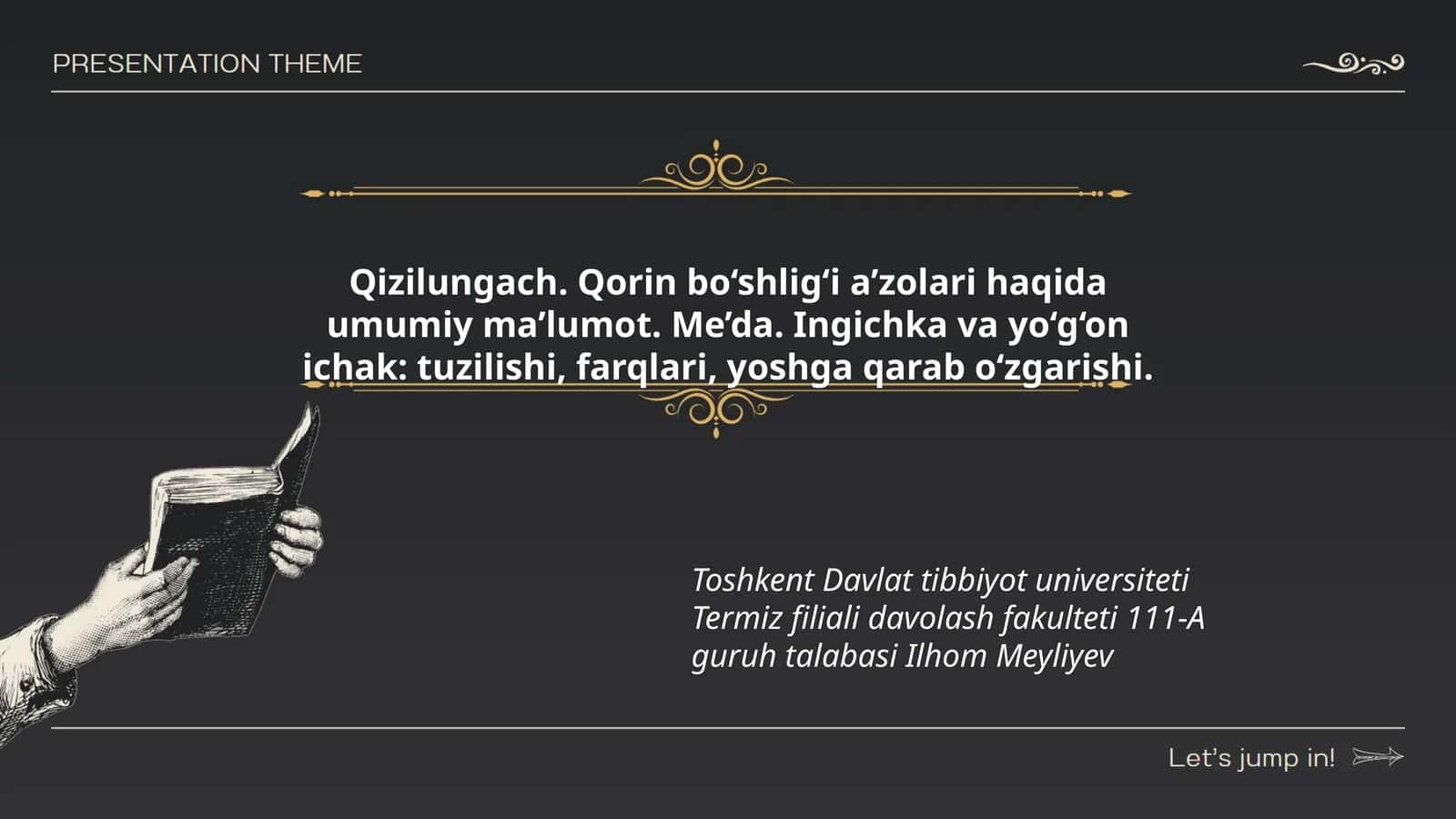 Qizilungach va qorin bo‘shlig‘i a’zolari