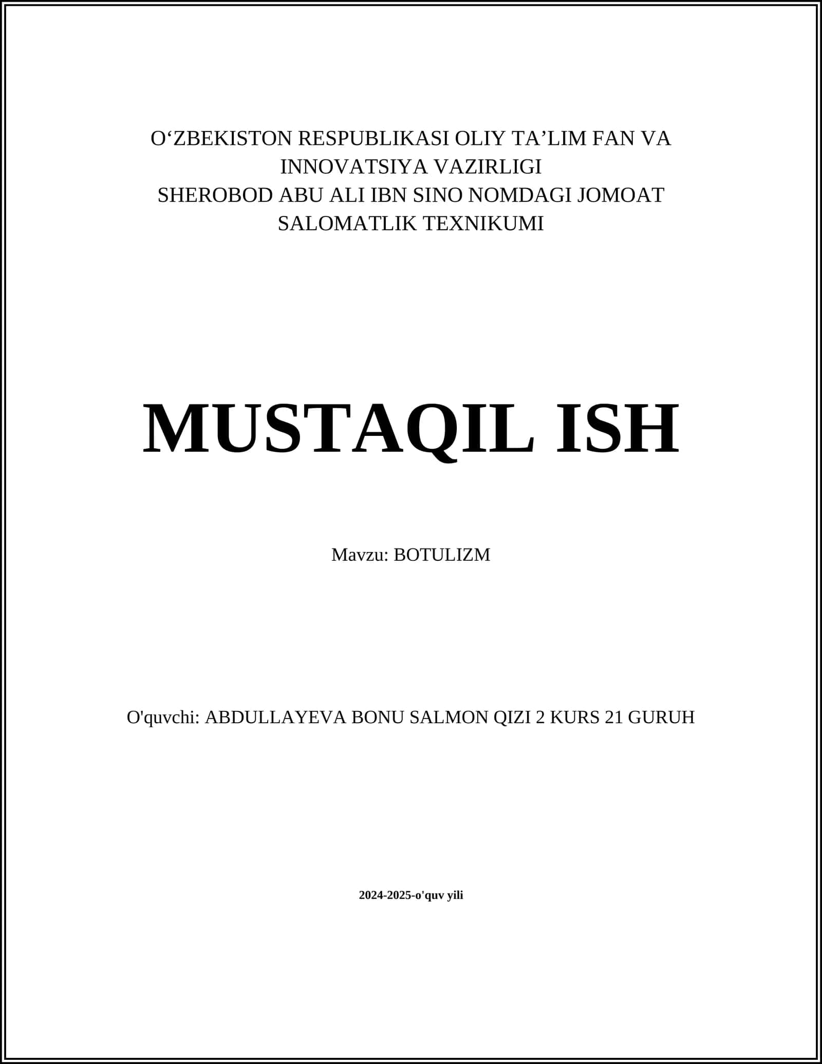 BOTULIZM