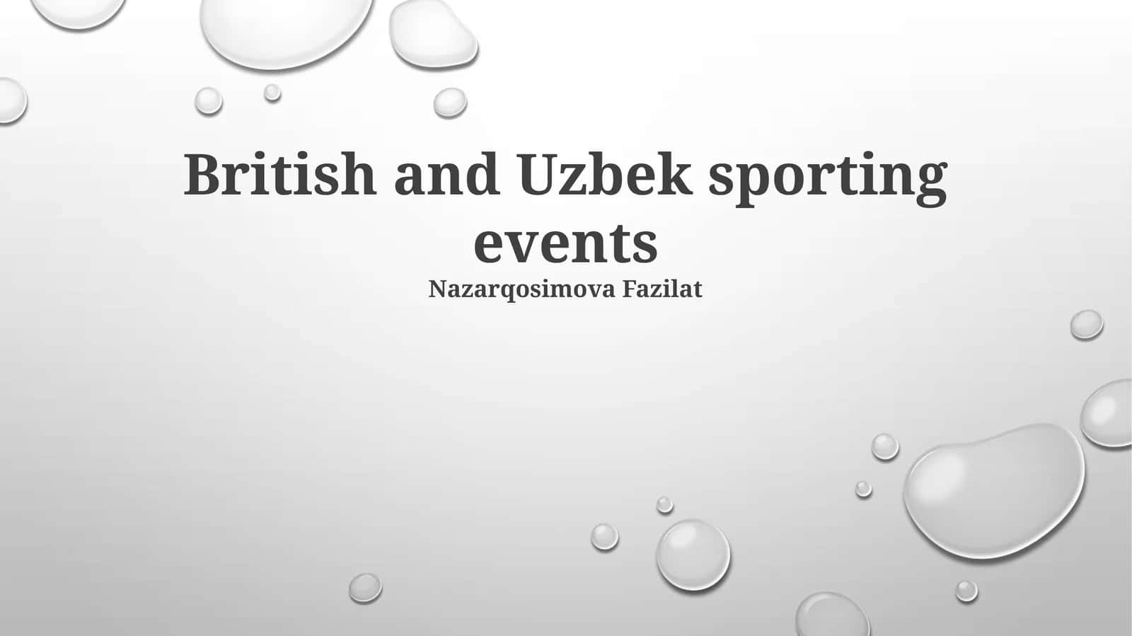 British and Uzbek sporting events