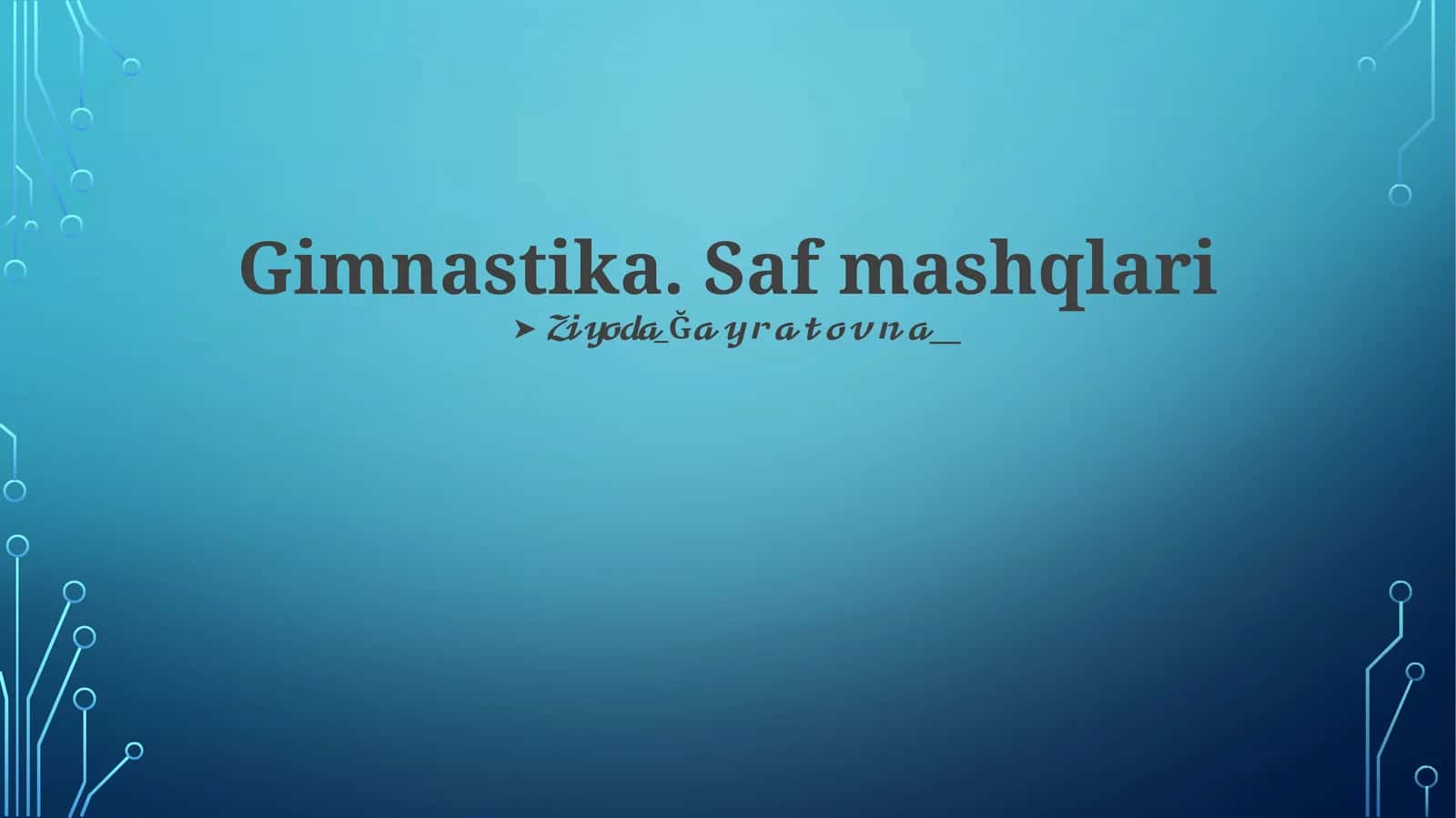 Gimnastika. Saf mashqlari
