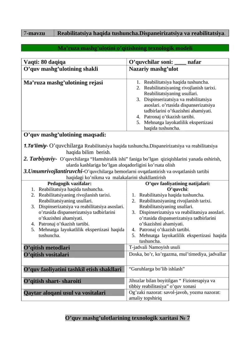 Reabilitatsiya haqida tushuncha