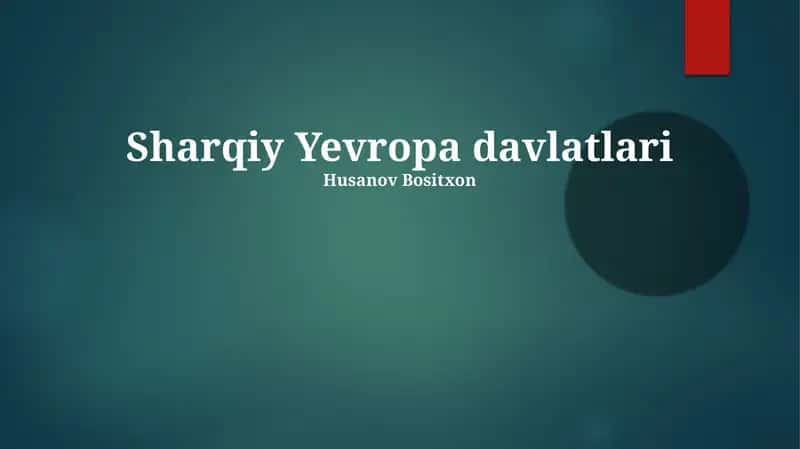 Sharqiy Yevropa davlatlari