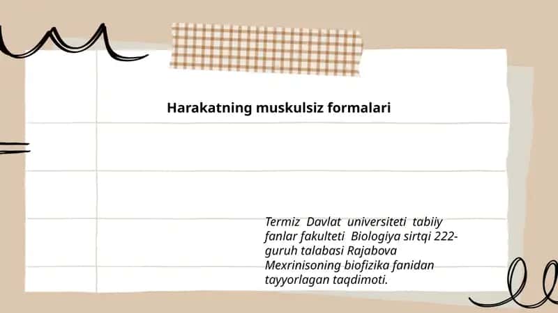 Harakatning muskulsiz formalari