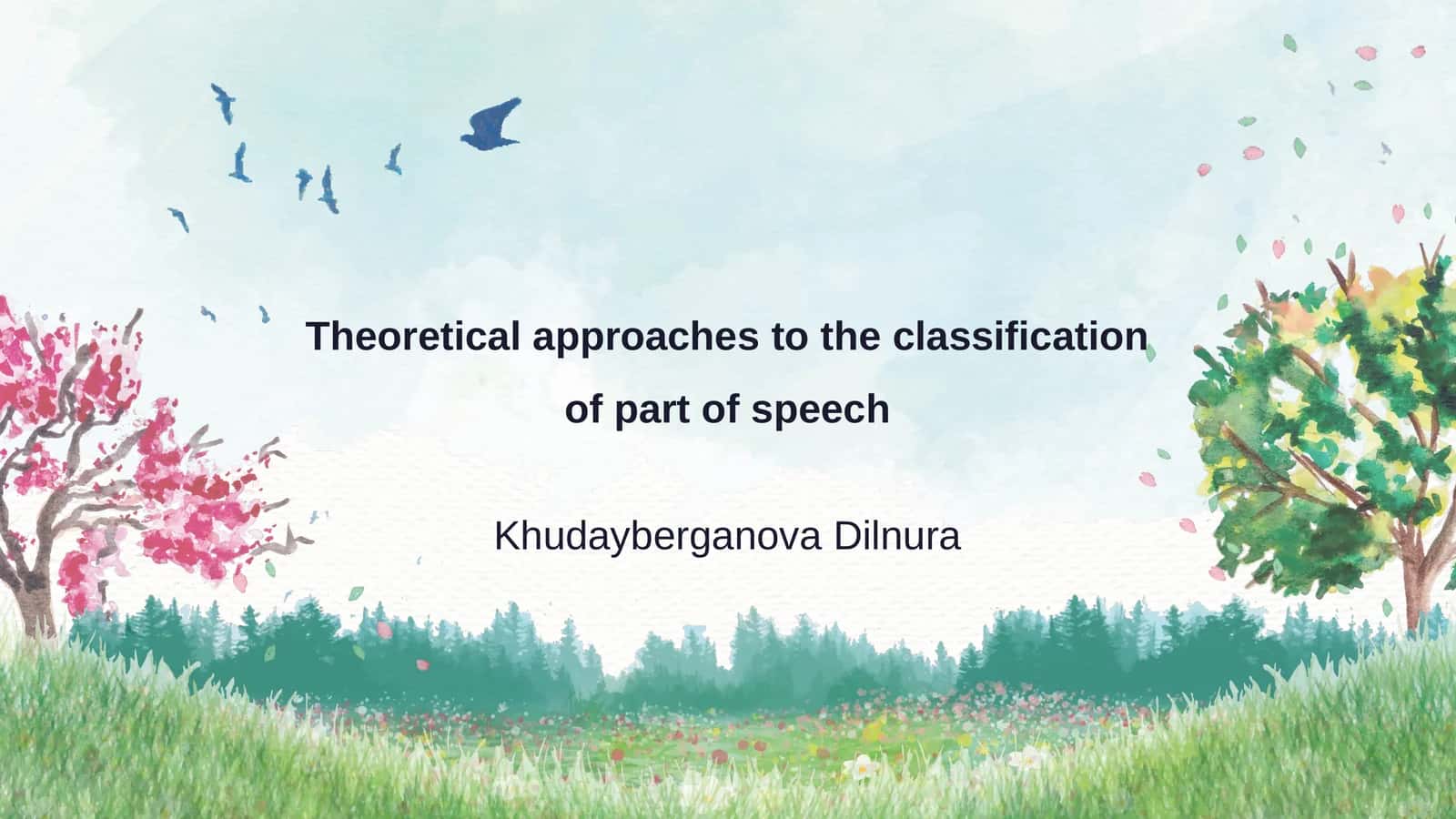 Theoretical approaches to the classification of part of speech
