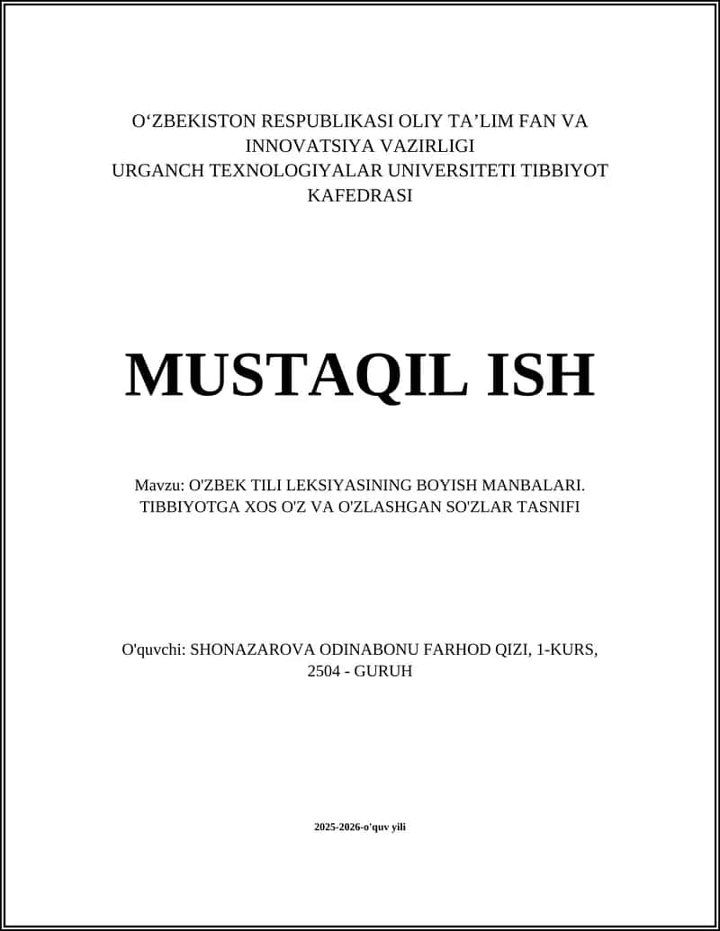 O'ZBEK TILI LEKSIYASINING BOYISH MANBALARI