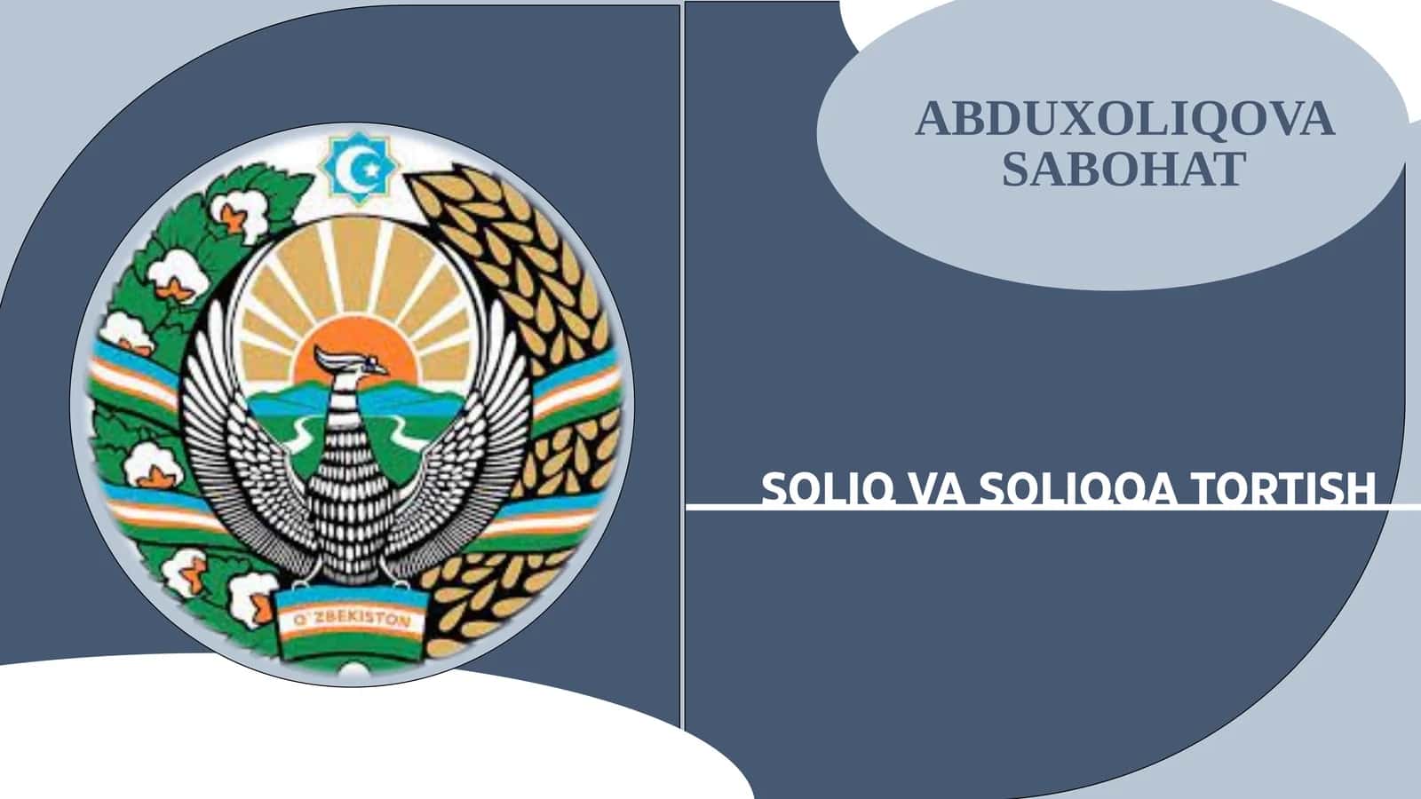 SOLIQLARVA SOLIQQA TORTISH