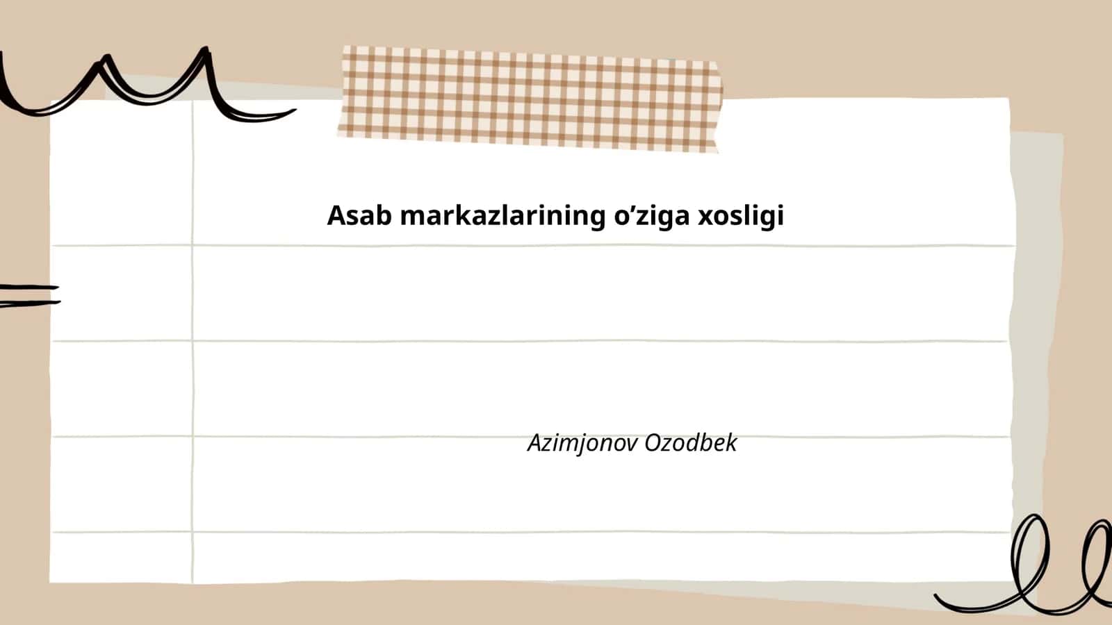Asab markazlarining o’ziga xosligi
