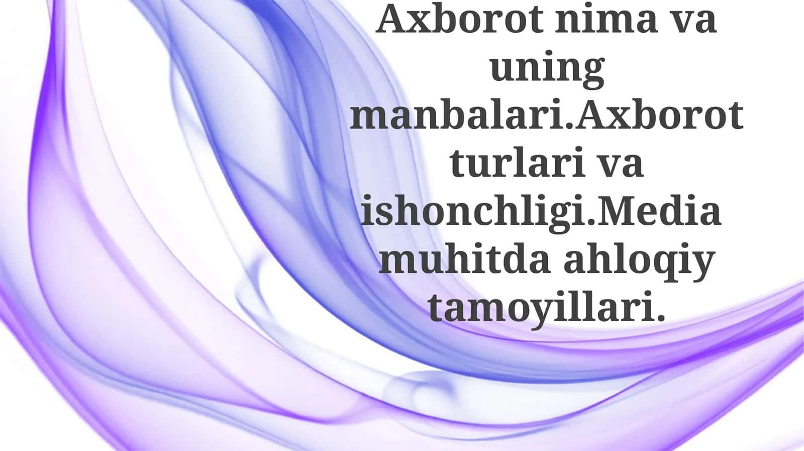Axborotdan foydalanish madaniyati