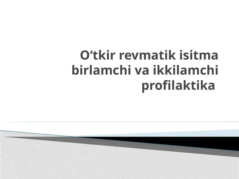 Oʻtkir revmatik isitma