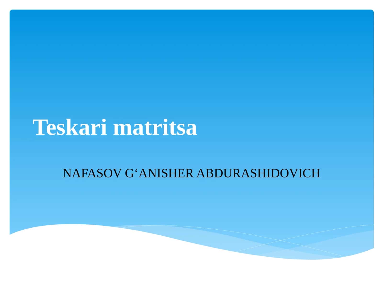 Teskarimatritsa