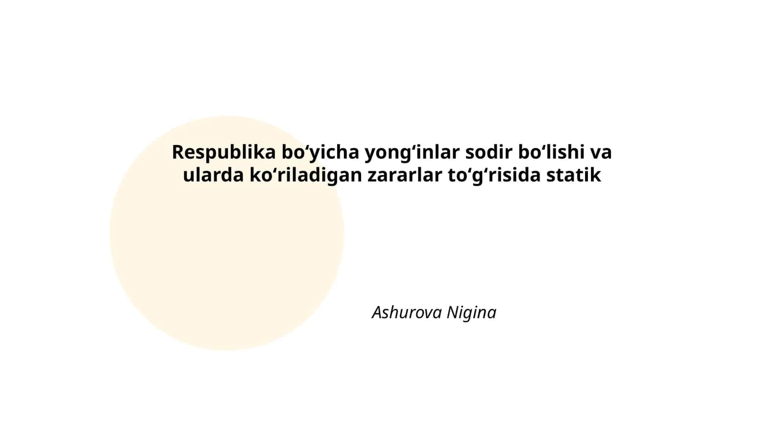 Respublika boʻyicha yongʻinlar sodir boʻlishi va ularda koʻriladigan zararlar toʻgʻrisida statik