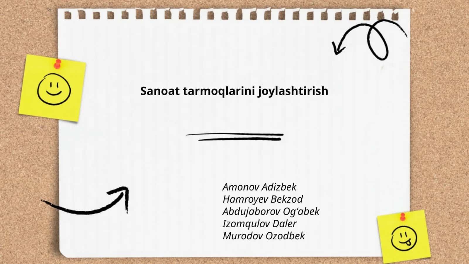 Sanoat tarmoqlarini joylashtirish