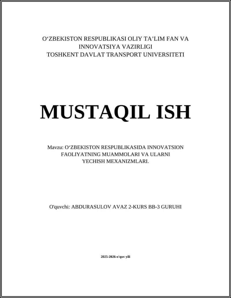 Innovatsion faoliyatning muammolari va yechish mexanizmlari