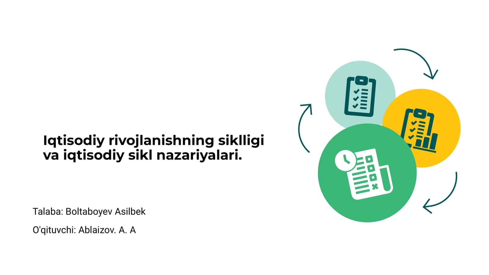 Iqtisodiy rivojlanishning siklligi va iqtisodiy sikl nazariyalari