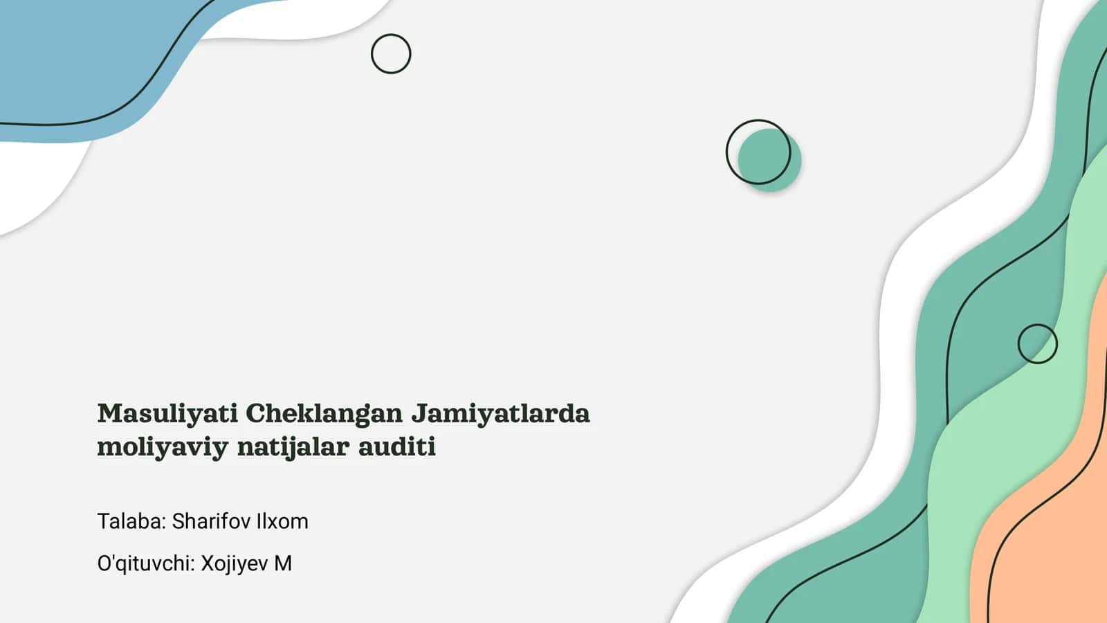 Masuliyati Cheklangan Jamiyatlarda moliyaviy natijalar auditi