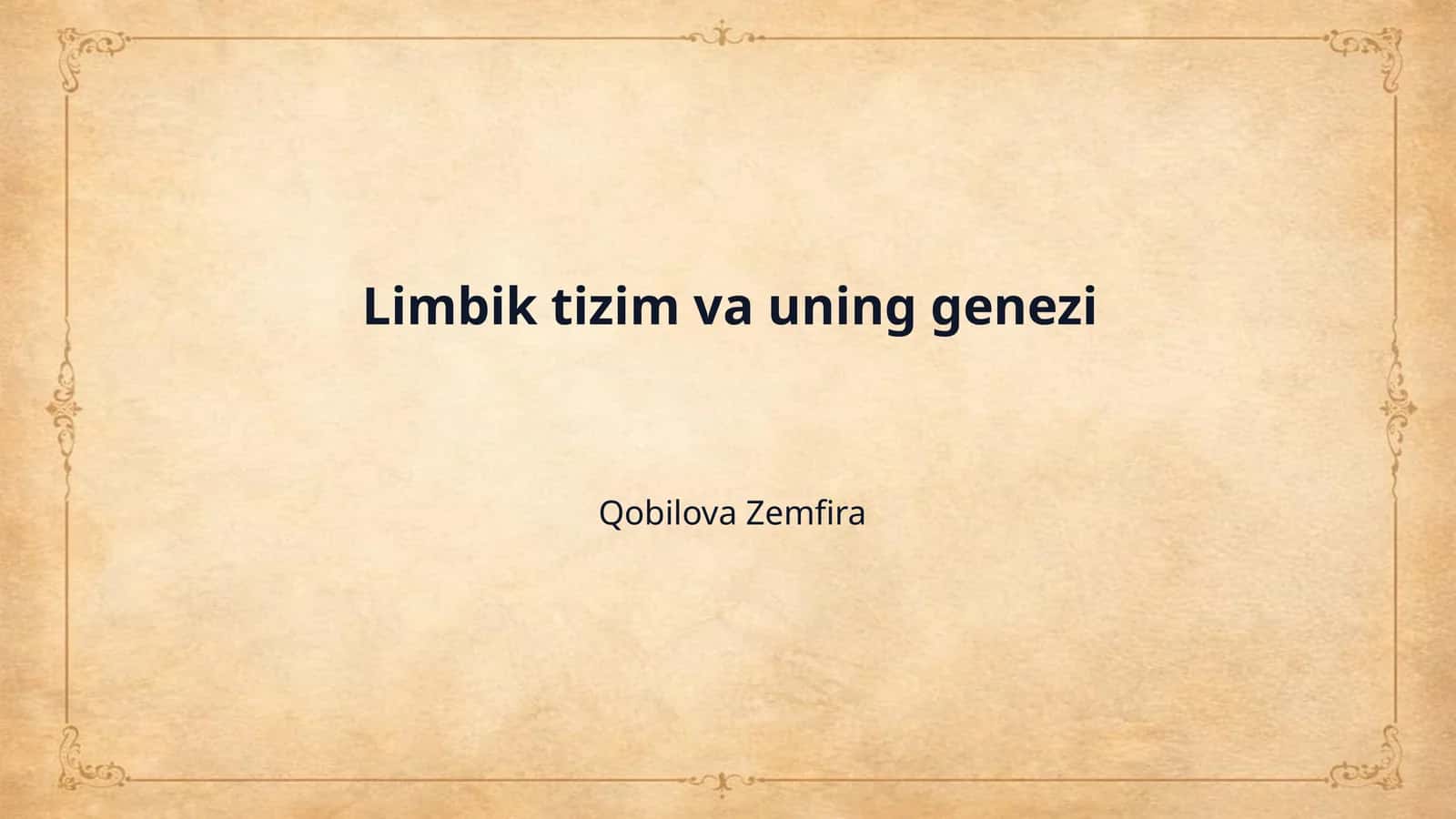 Limbik tizim va uning genezi