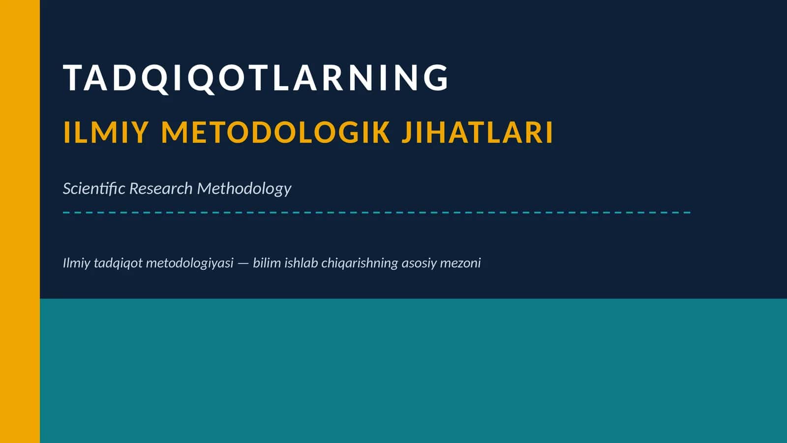 Ilmiy tadqiqot metodologiyasi