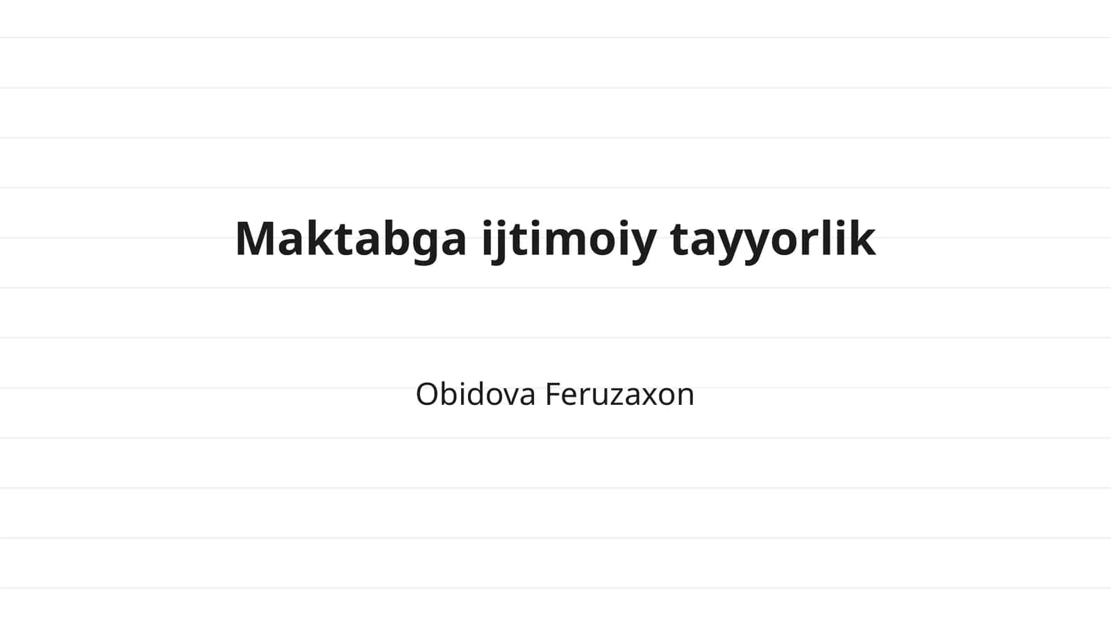 Maktabga ijtimoiy tayyorlik