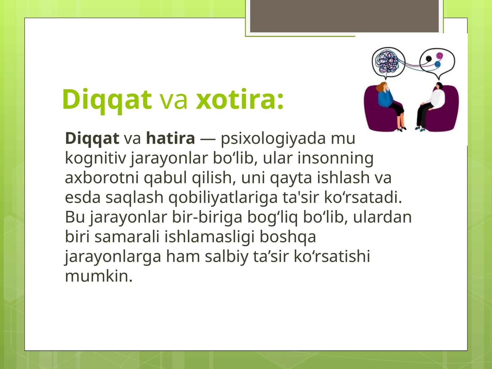 Diqqat va xotira