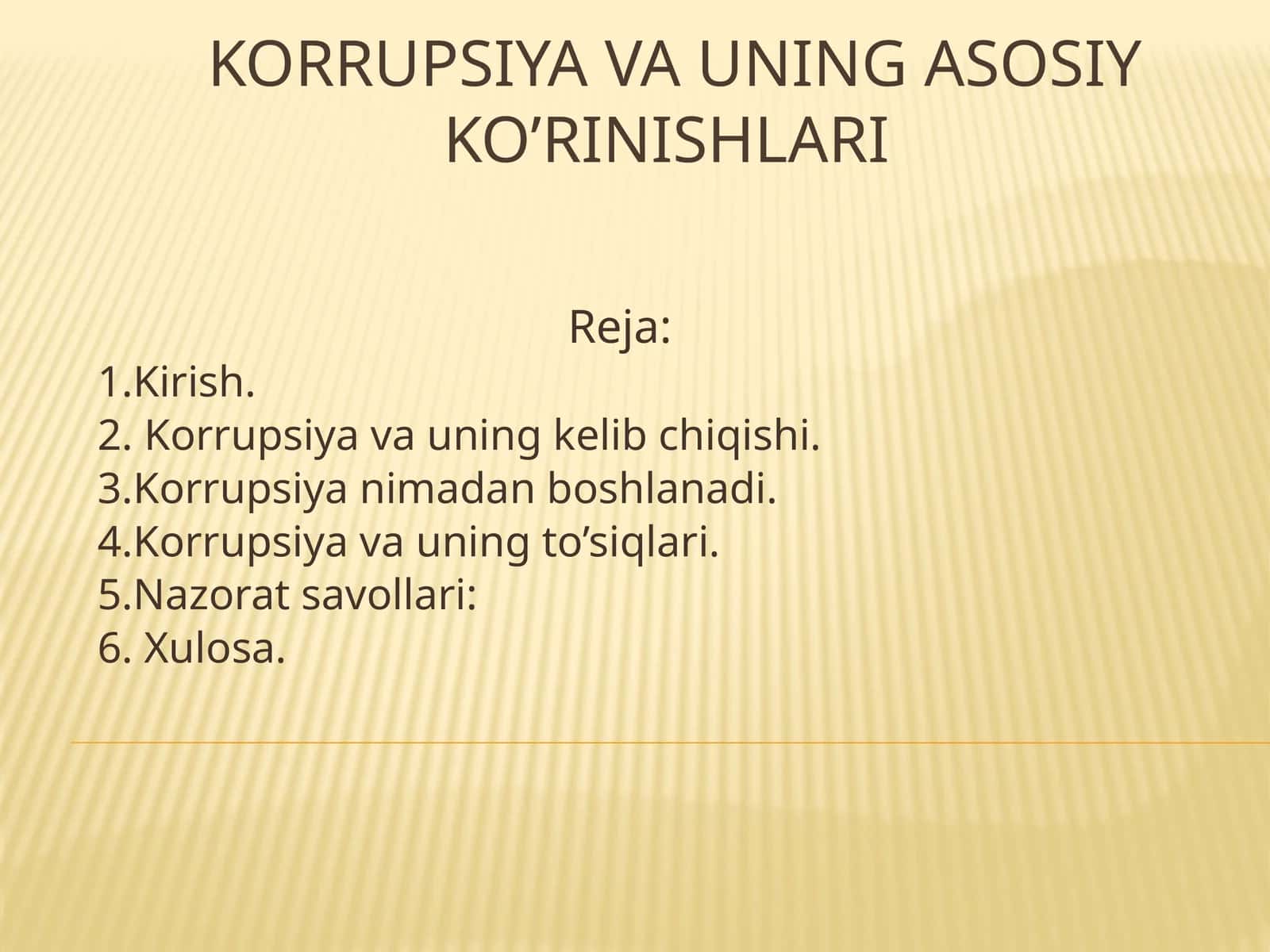 Korrupsiya va uning asosiy ko’rinishlari