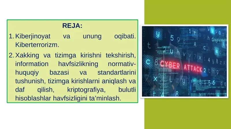 Kiberjinoyat va Kiberterrorizm
