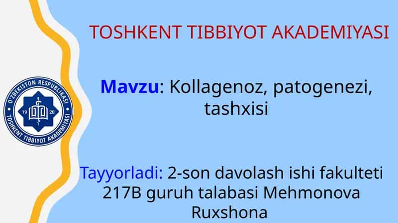 Kollagenoz, patogenezi, tashxisi