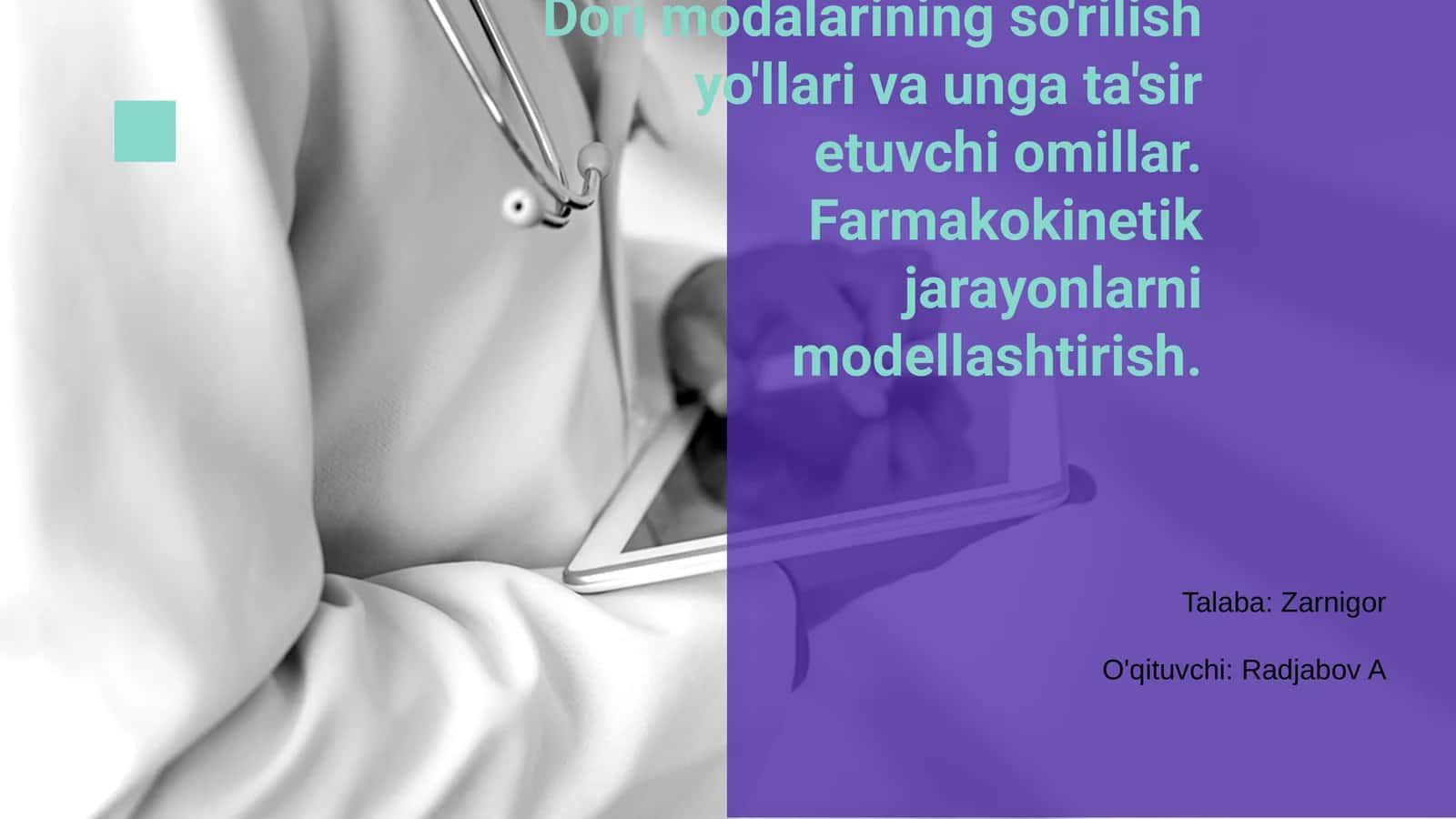 Dori modalarining so'rilish yo'llari va unga ta'sir etuvchi omillar