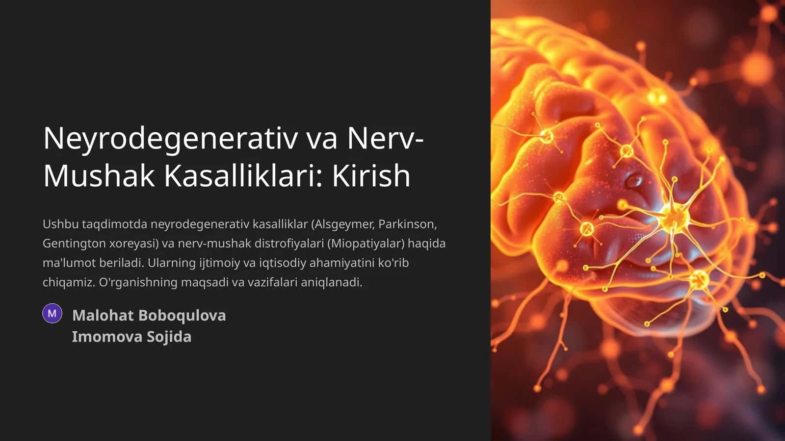 Neyrodegenerativ va Nerv-Mushak Kasalliklari: Kirish