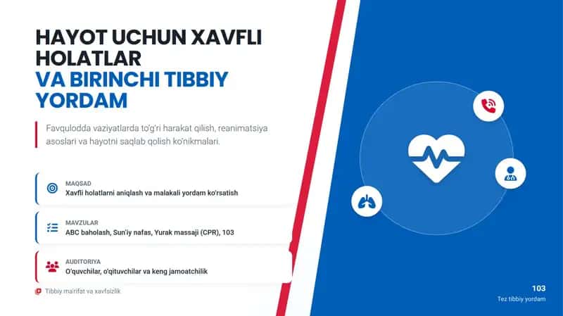 HAYOT UCHUN HAVFLI HOLATLAR VA BIRINCHI YORDAM