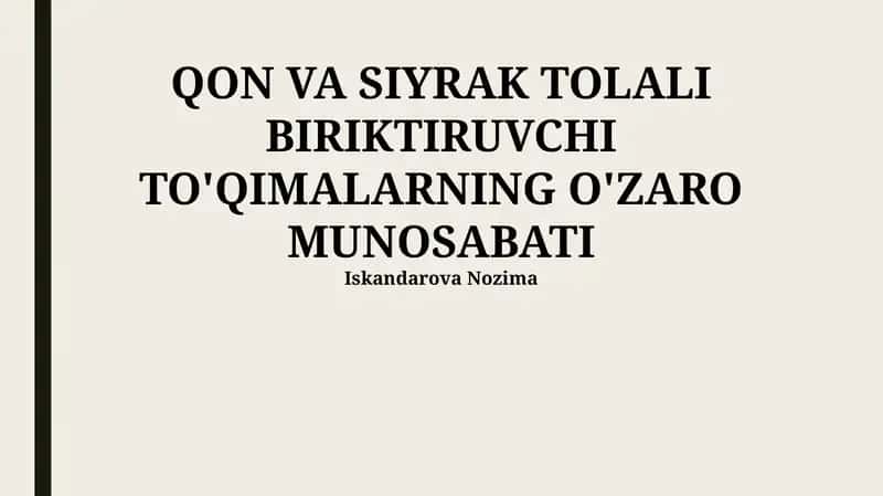 Zich va bo'sh biriktiruvchi to'qimalarning o'zaro munosabati