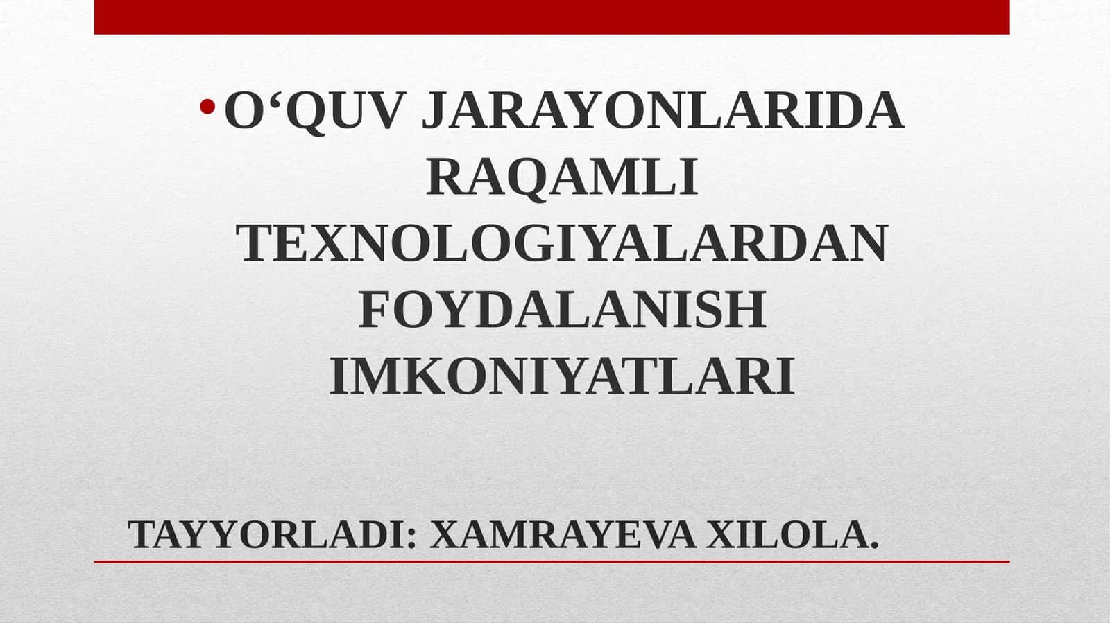Raqamli texnologiyalar