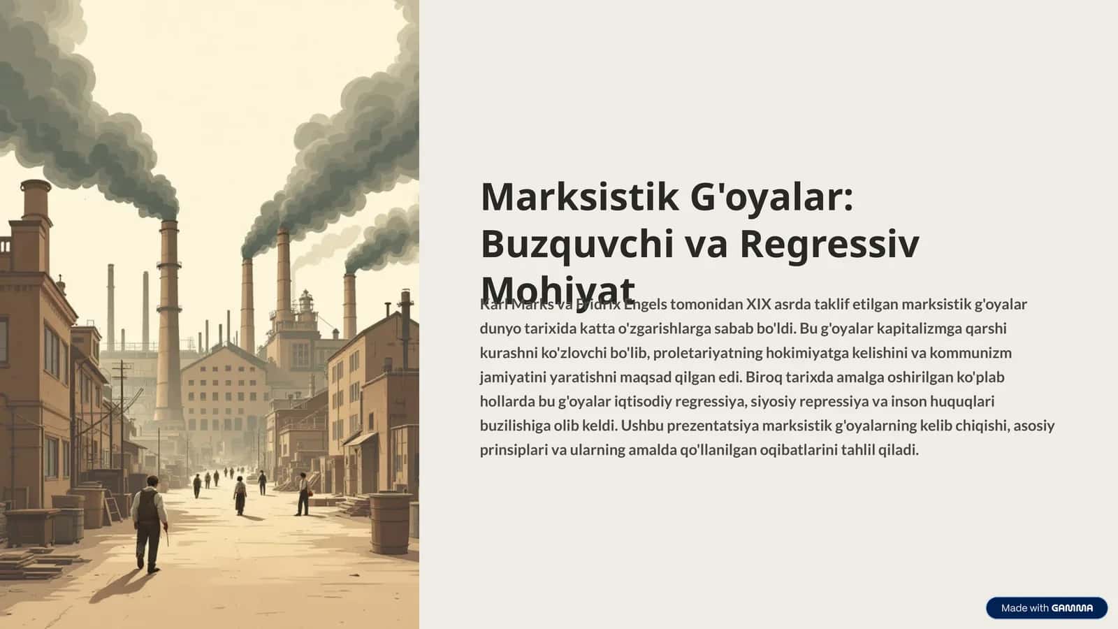 Marksistik G'oyalar Buzquvchi va Regressiv Mohiyat