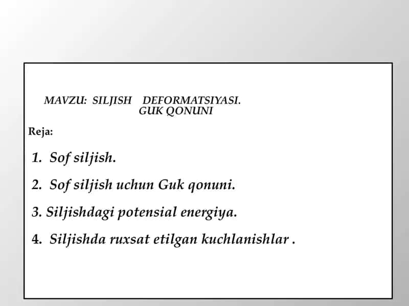 Amaliy Mexanikadan taqdimot