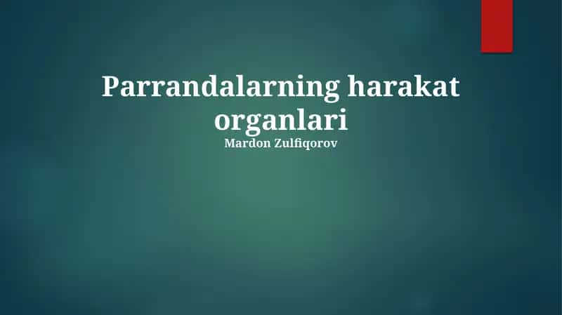 Parrandalarning harakat organlari