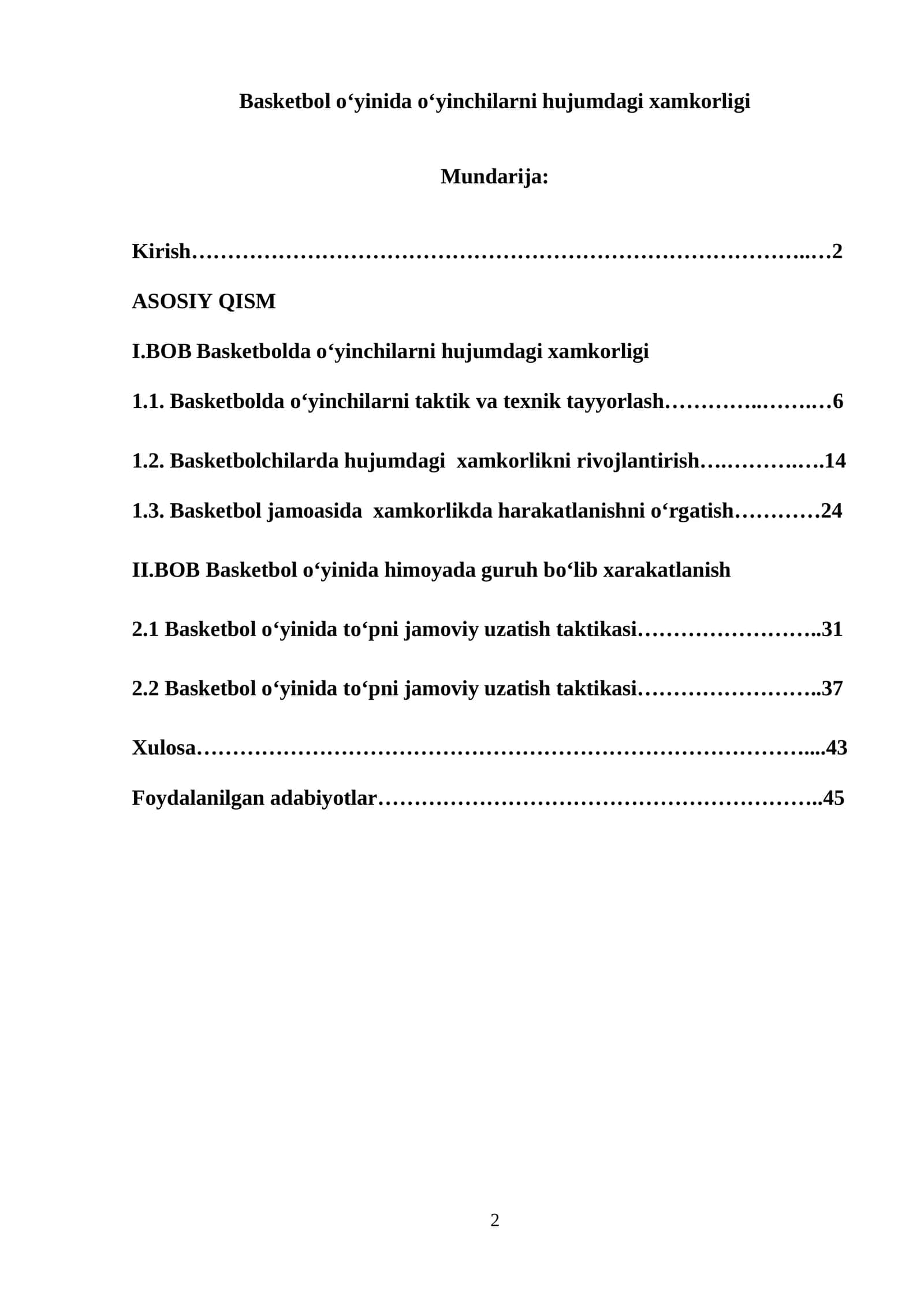 Basketbolda o‘yinchilarni hujumdagi xamkorligi