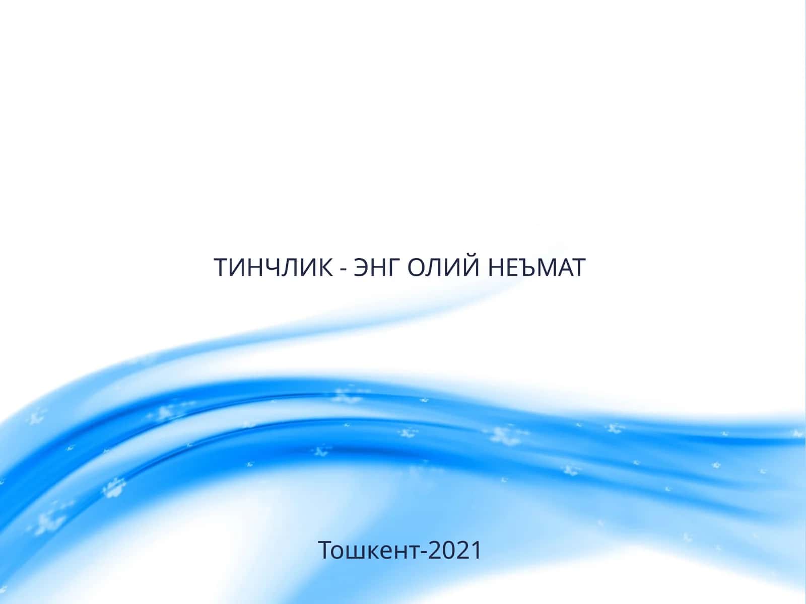 ТИНЧЛИК - ЭНГ ОЛИЙ НЕЪМАТ