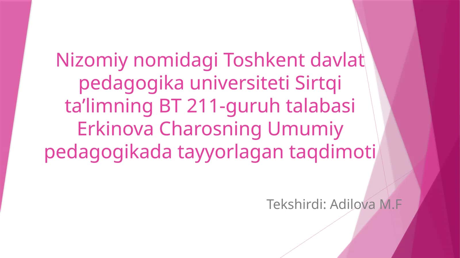 Pedagogik nazokat va pedagogik odob-axloq