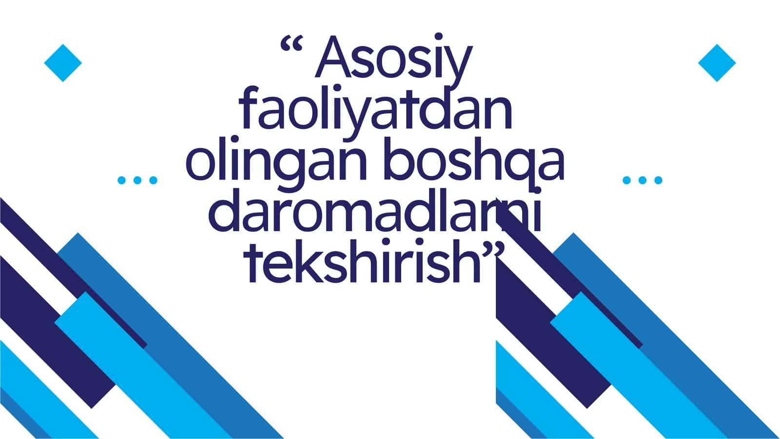 Аsоsiу fаоliуаtdаn оlingаn bоshqа dаrоmаdlаrni tekshirish