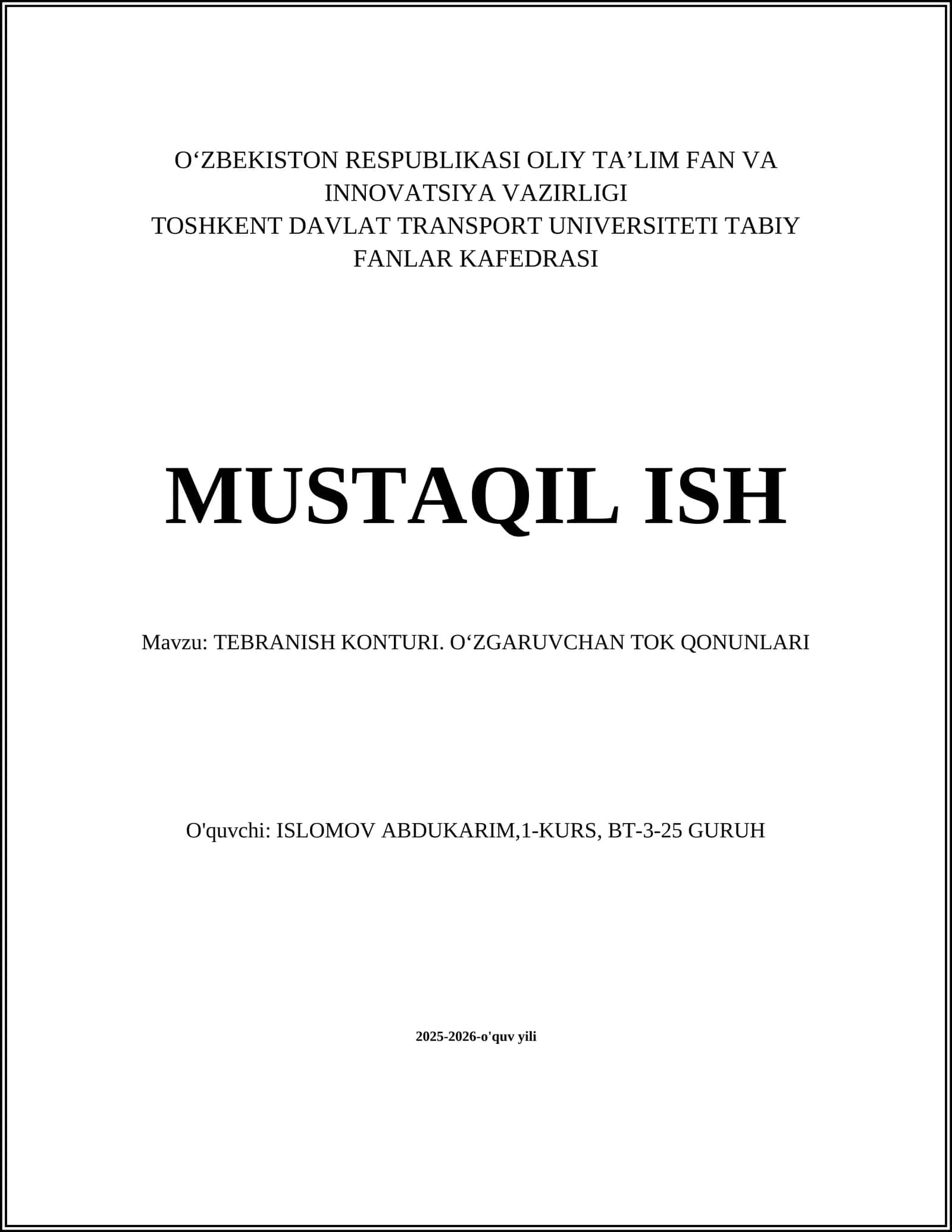 TEBRANISH KONTURI