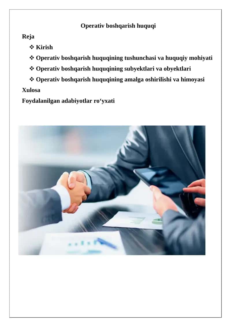 Operativ boshqarish huquqi