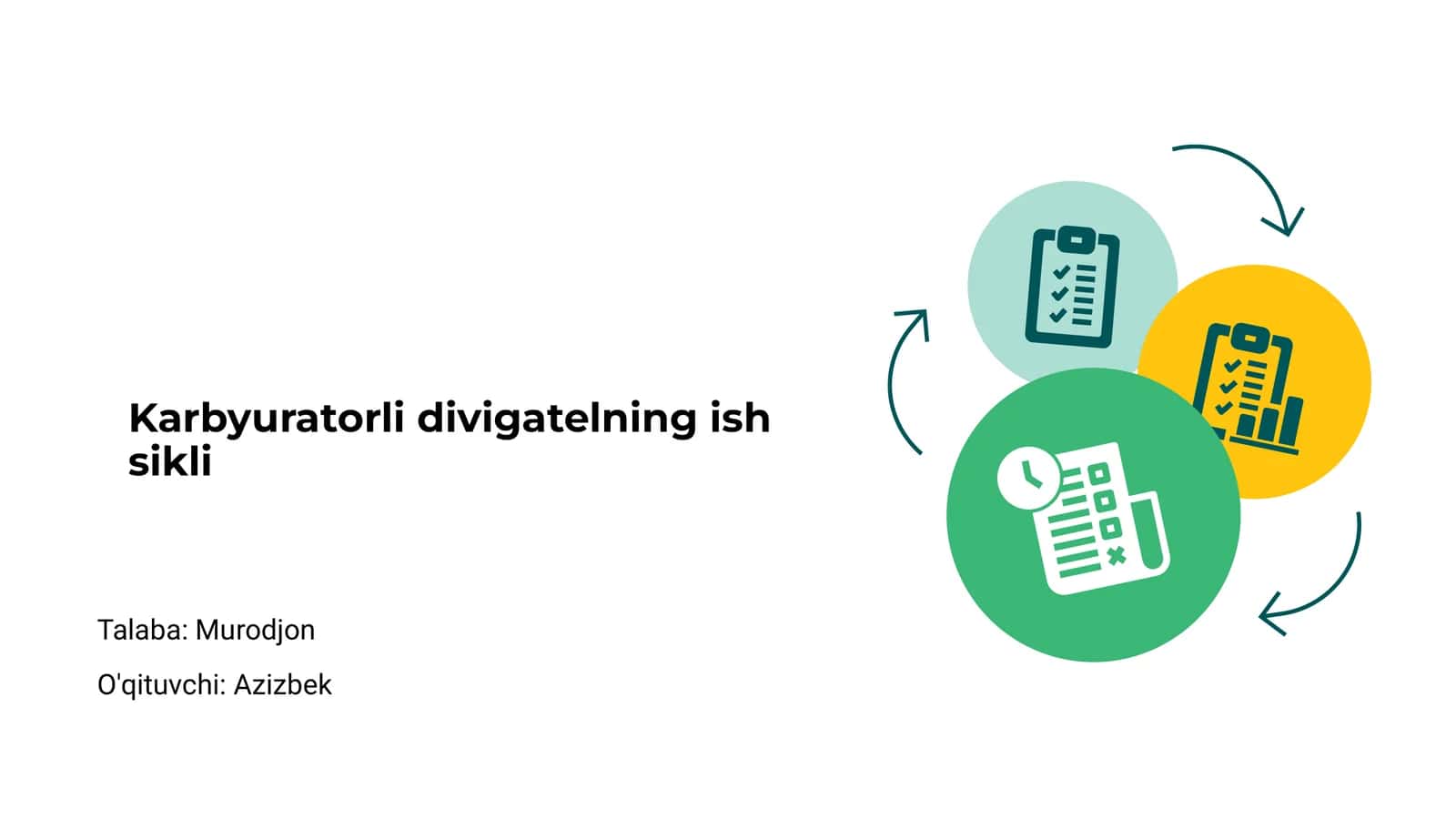 Karbyuratorli divigatelning ish sikli