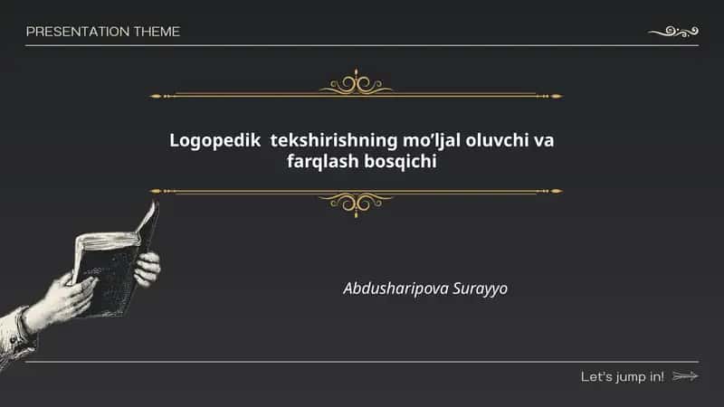 Logopedik tekshirishning mo’ljal oluvchi va farqlash bosqichi