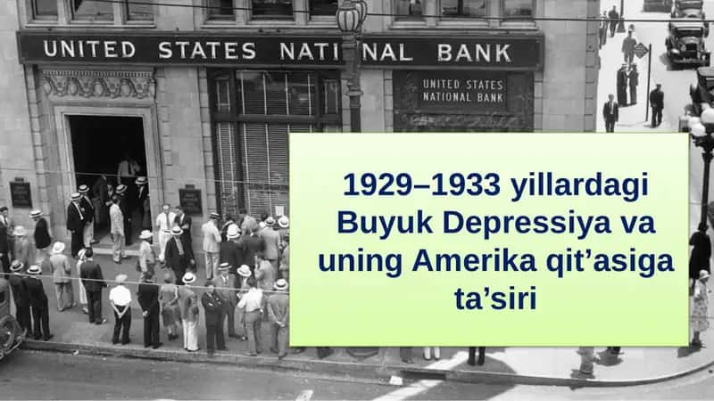 1929–1933 yillardagi Buyuk Depressiya va uning Amerika qit'asiga ta'siri