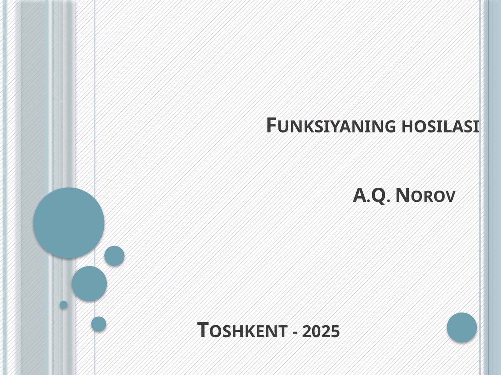 Funksiyaning hosilasi